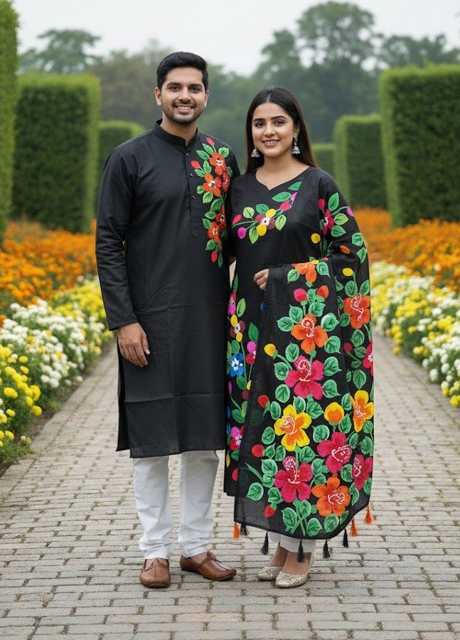 ব্লক প্রিন্ট কাপল সেটে!